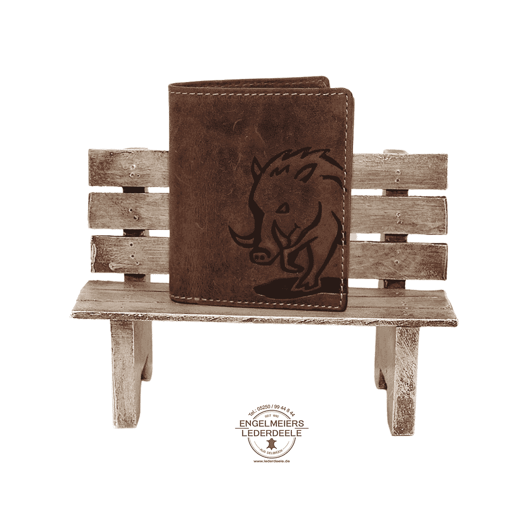 Portemonnaie Wildschein Jockey Club cognac Schaltfläche