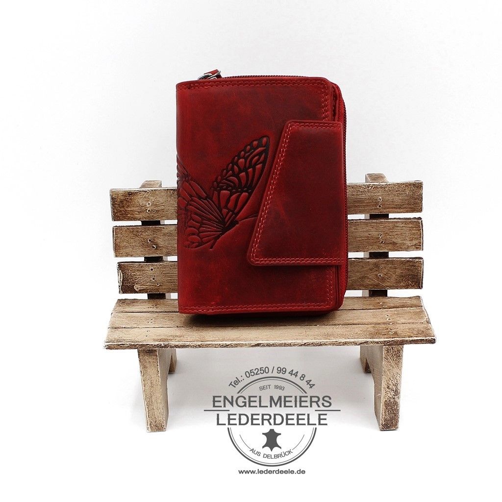 Jockey Club Portemonnaie - 1557-10-1 Damenbörse Schmetterling Jockey Club rot Produktansicht