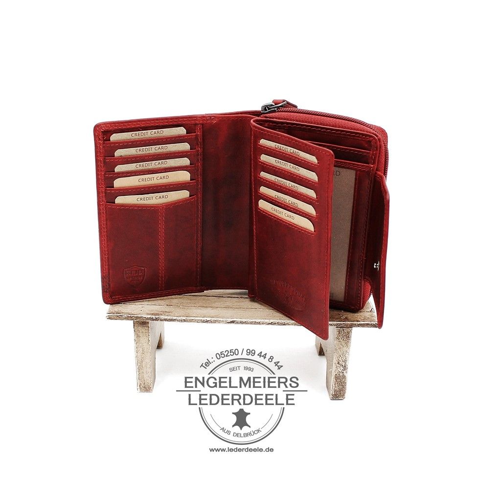 Jockey Club Portemonnaie - 1557-10-3 Damenbörse Schmetterling Jockey Club rot Produktansicht