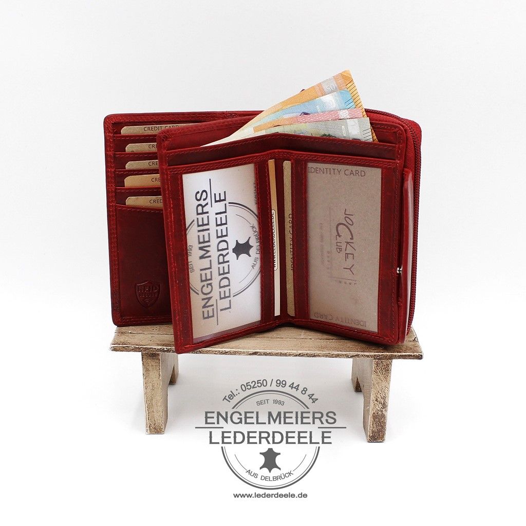 Jockey Club Portemonnaie - 1557-10-4 Damenbörse Schmetterling Jockey Club rot Produktansicht