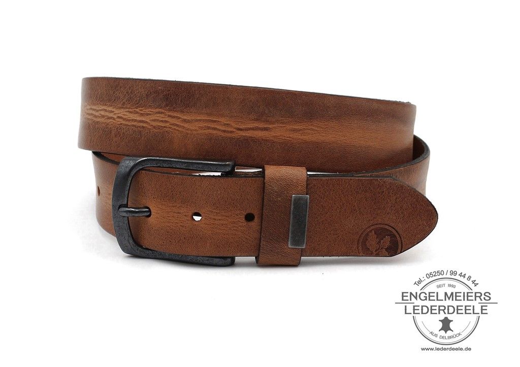 Herrengürtel Robin Green Belts cognac Produktansicht