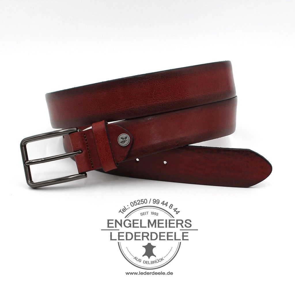 Herrengürtel Sydney bordeaux Schaltfläche