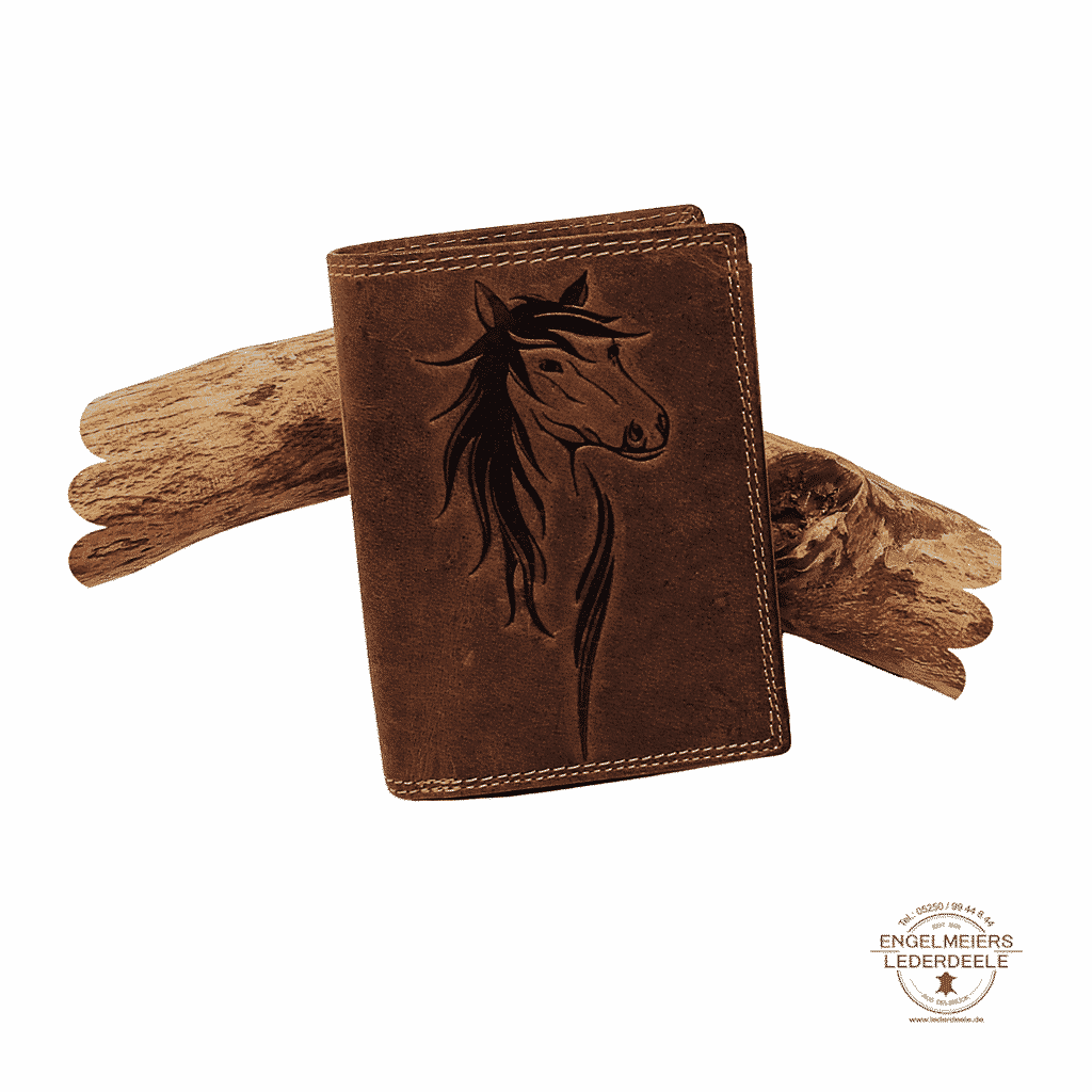 Jockey Club - 1190-25- H1 Pferde Riegelbörse Jockey Club cognac Schaltfläche