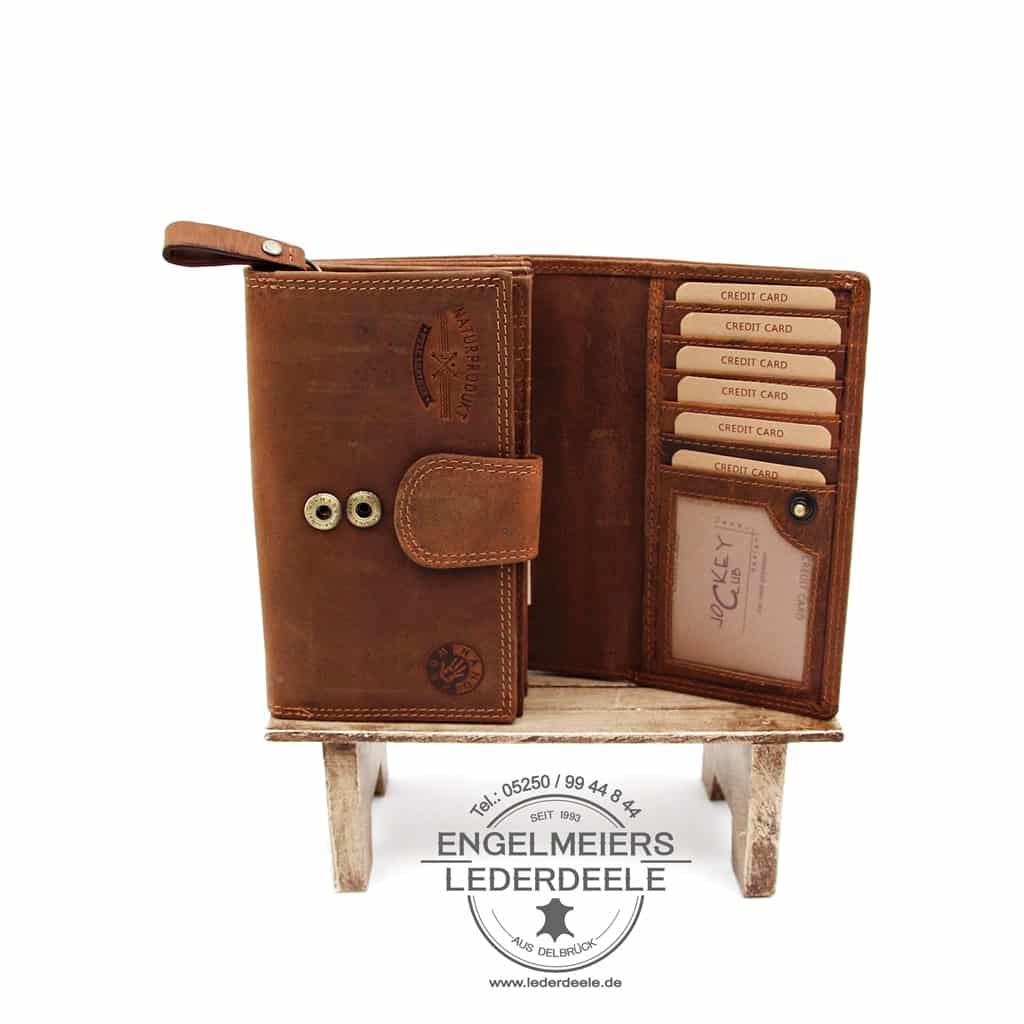 Pferde Portemonnaie XL Jockey Club cognac Produktansicht