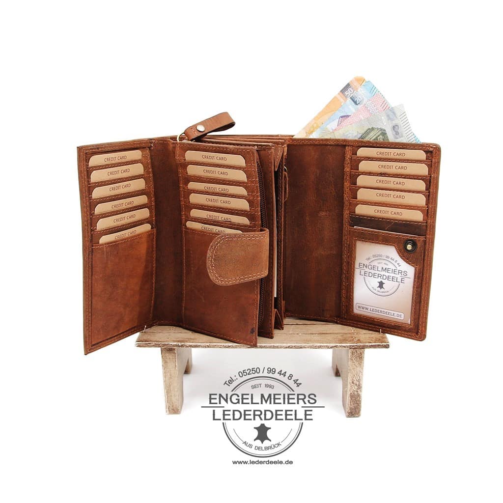 Pferde Portemonnaie XL Jockey Club cognac Produktansicht