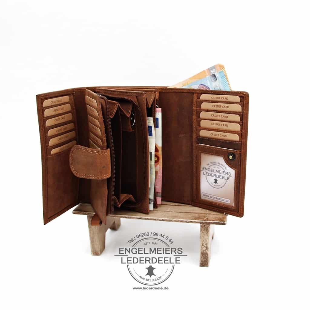 Pferde Portemonnaie XL Jockey Club cognac Produktansicht