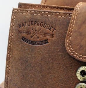 Pferde Portemonnaie XL Jockey Club cognac Detailaufnahme
