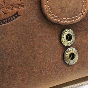 Pferde Portemonnaie XL Jockey Club cognac Detailaufnahme
