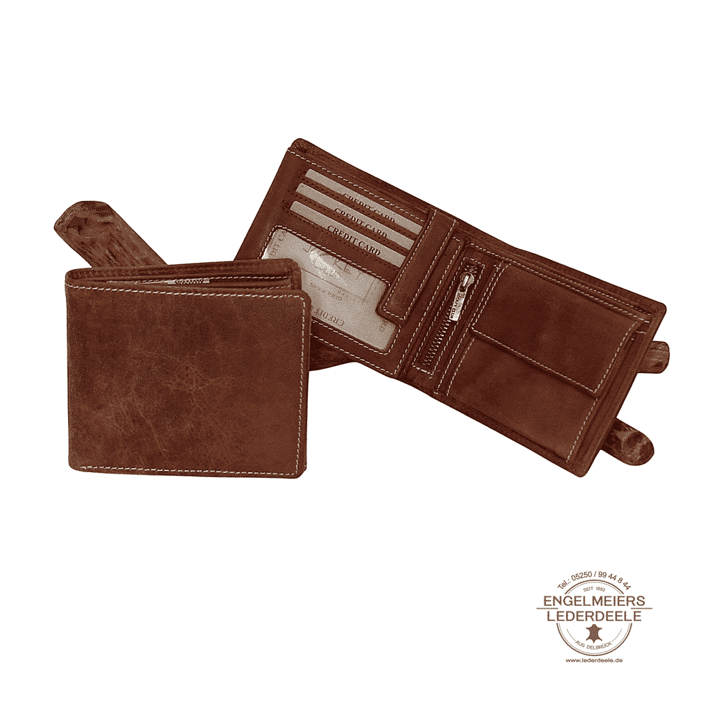 Jockey Club Portemonnaie- 8205-25- H1 Toro Riegelbörse Quer Jockey Club cognac Schaltfläche