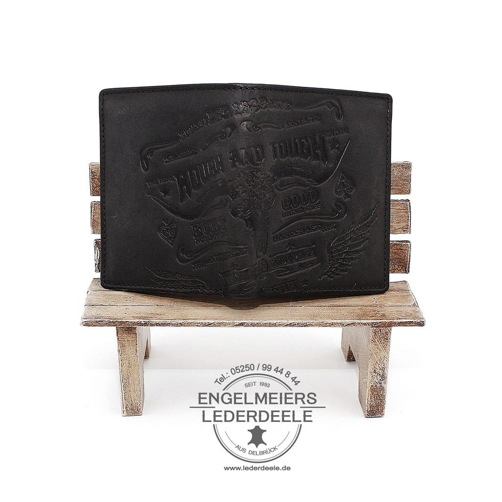 Jockey Club - 8743-01-2 Rough and Touch Portemonnaie Jockey Club schwarz Schaltfläche