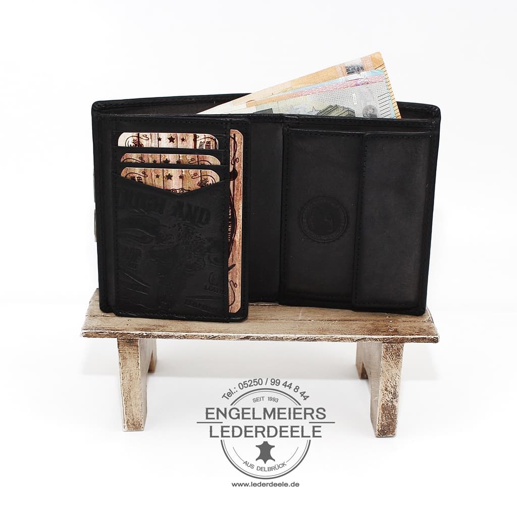 Jockey Club - 8743-01-3 Rough and Touch Portemonnaie Jockey Club schwarz Schaltfläche