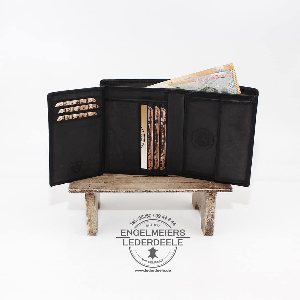 Jockey Club - 8743-01-4 Rough and Touch Portemonnaie Jockey Club schwarz Schaltfläche