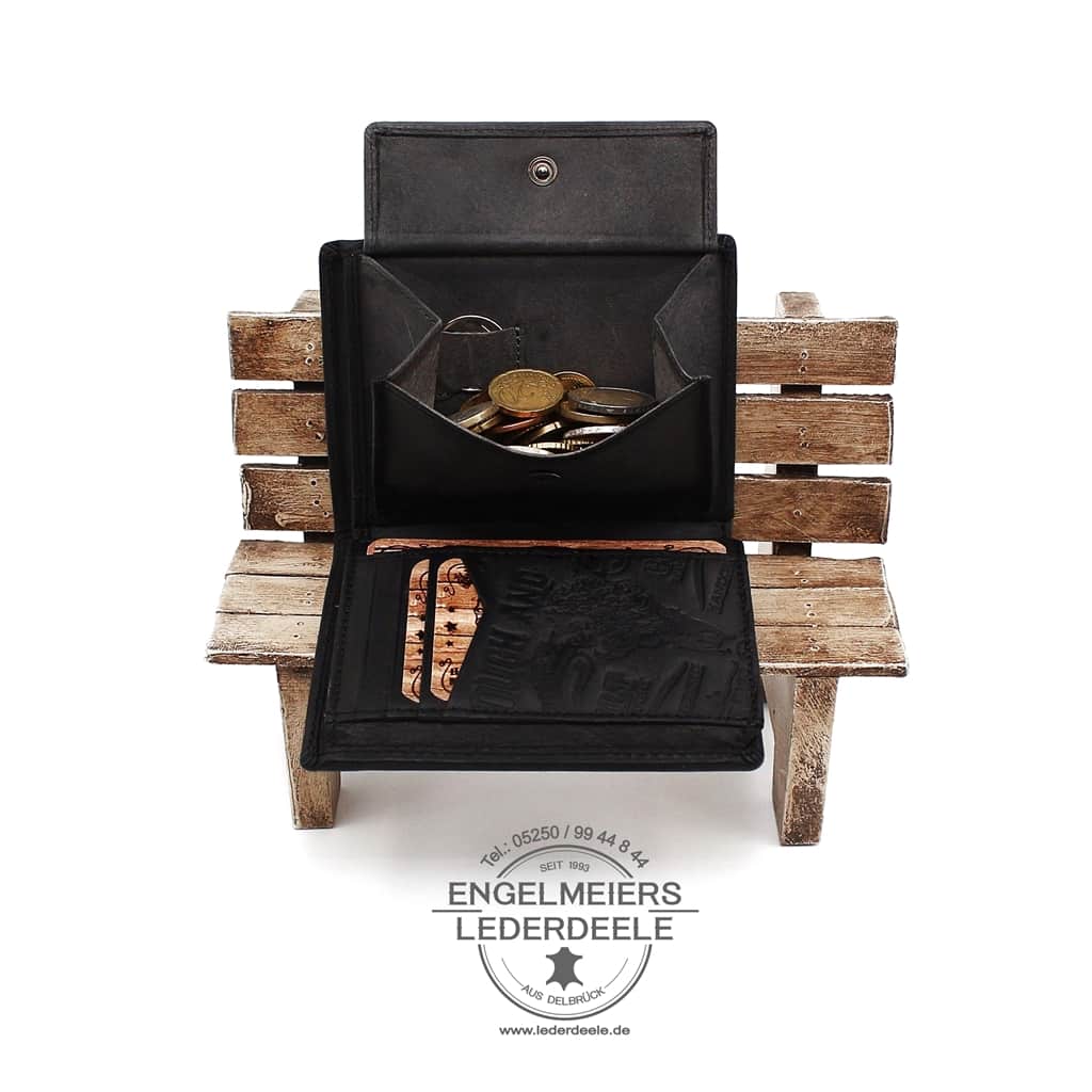 Jockey Club - 8743-01-5 Rough and Touch Portemonnaie Jockey Club schwarz Schaltfläche