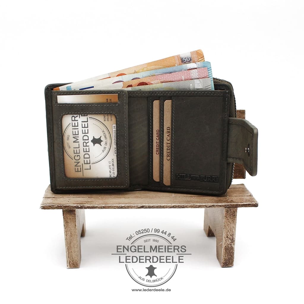 Hill Burry - 17-GREY-3 Damenbörse geflochten Hill Burry grau Produktansicht