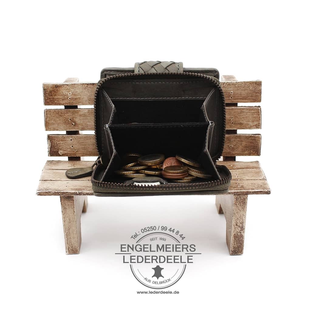 Hill Burry - 17-GREY-5 Damenbörse geflochten Hill Burry grau Produktansicht