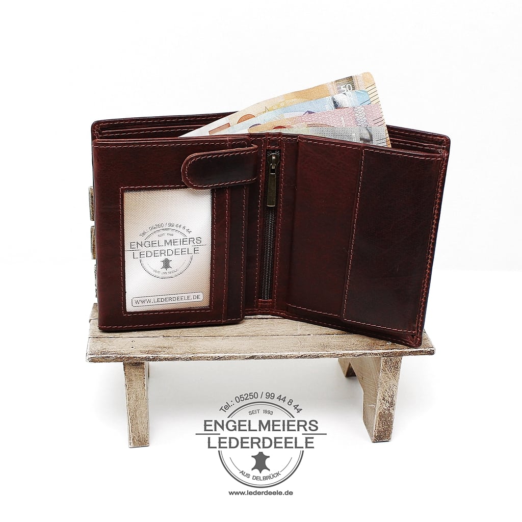 Rind-Anilin Riegelbörse Hochformat - Colorado Kollektion