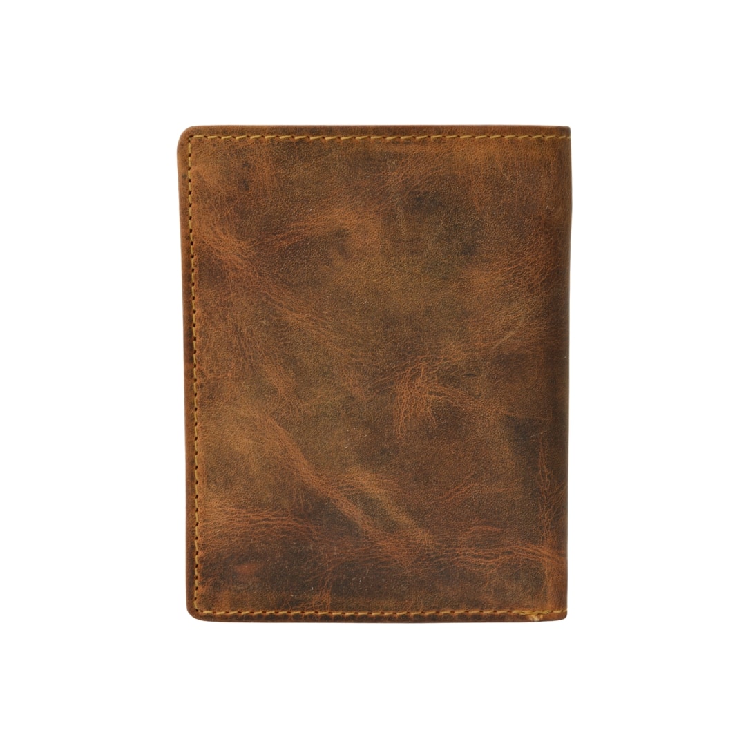 Greenburry Vintage Geldbörse Hirsch Hochformat, Portemonnaie, Naturleder, Stag braun. Lederdeele Delbrück, Paderborn. Lederwaren Ostwestfalen, 06 Greenburry Geldbörse Hirsch Hochformat aus der Vintage Hunting Kollektion. Portemonnaie mit Motiv auf der Vorderseite, Hirsch. Naturbelassenes Rindleder, unsed Look. Farbe braun, Sattelbraun, slow Fashion. Lederwaren Ostwestfalen, Lederdeele Delbrück Paderborn. Ansicht Rückseite Leder