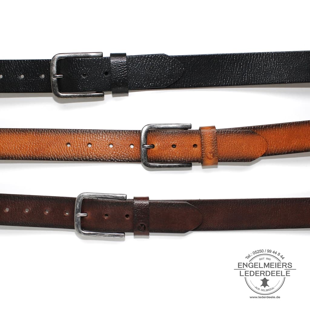 Herrengürtel Dave Green Belts braun, schwarz und cognac Produktansicht