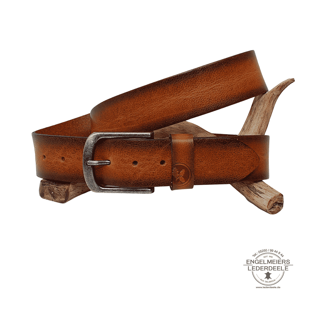 Herrengürtel Sean Green Belts cognac Schaltfläche