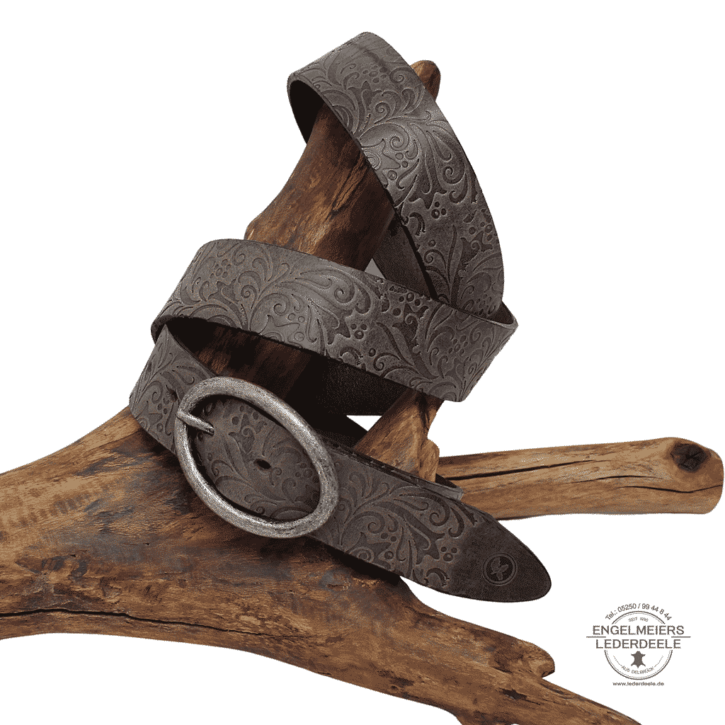 Damengürtel Carmen Green Belts grau Schaltfläche