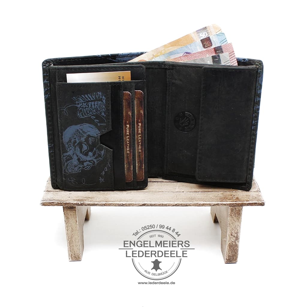 Herrenbörse Hoch da Vinci |  J-8723-01 Herrenbörse Hoch da Vinci Jockey Club schwarz Produktansicht