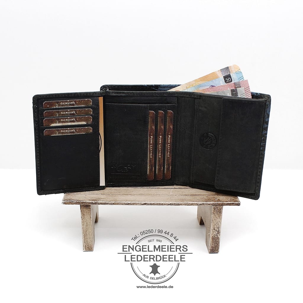 Herrenbörse Hoch da Vinci |  J-8723-01 Herrenbörse Hoch da Vinci Jockey Club schwarz Produktansicht