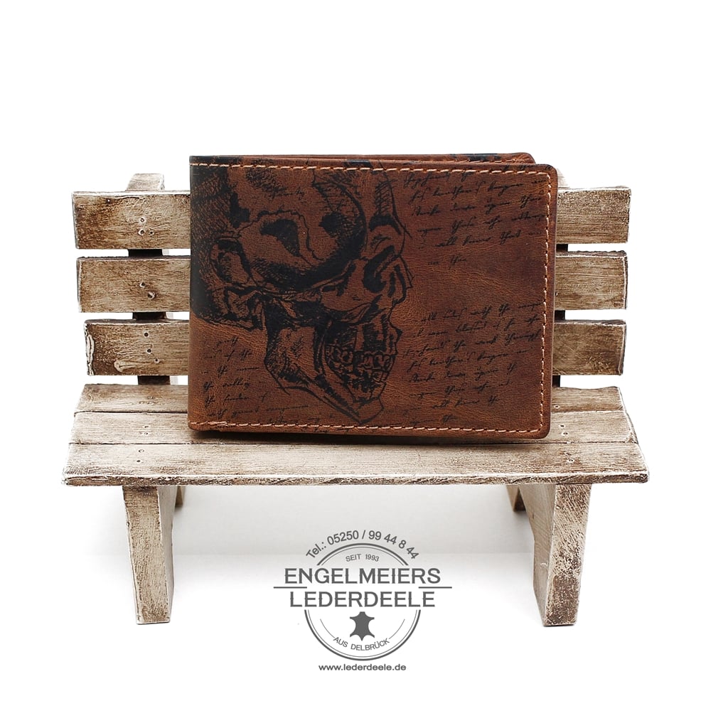 Herrenbörse Quer da Vinci |  J-8724-25 Herrenbörse Quer da Vinci Jockey Club cognac Schaltfläche