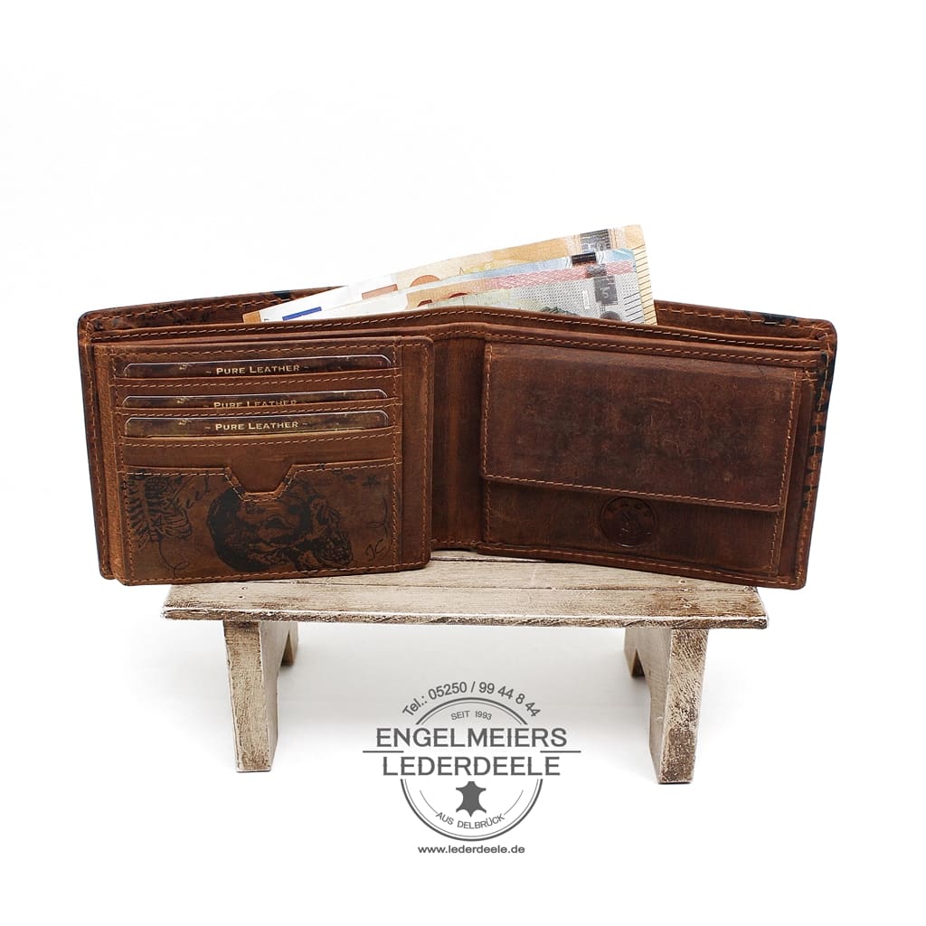 Herrenbörse Quer da Vinci |  J-8724-25 Herrenbörse Quer da Vinci Jockey Club cognac Produktansicht