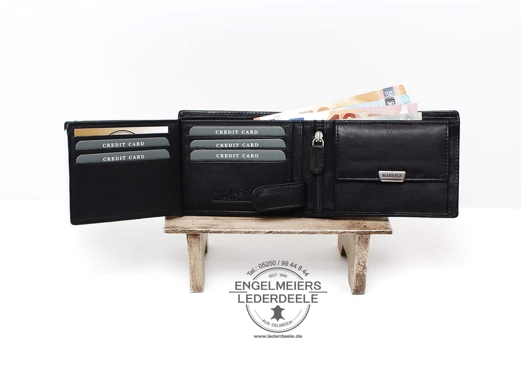 Riegelbörse Massala Jockey Club schwarz Produktansicht