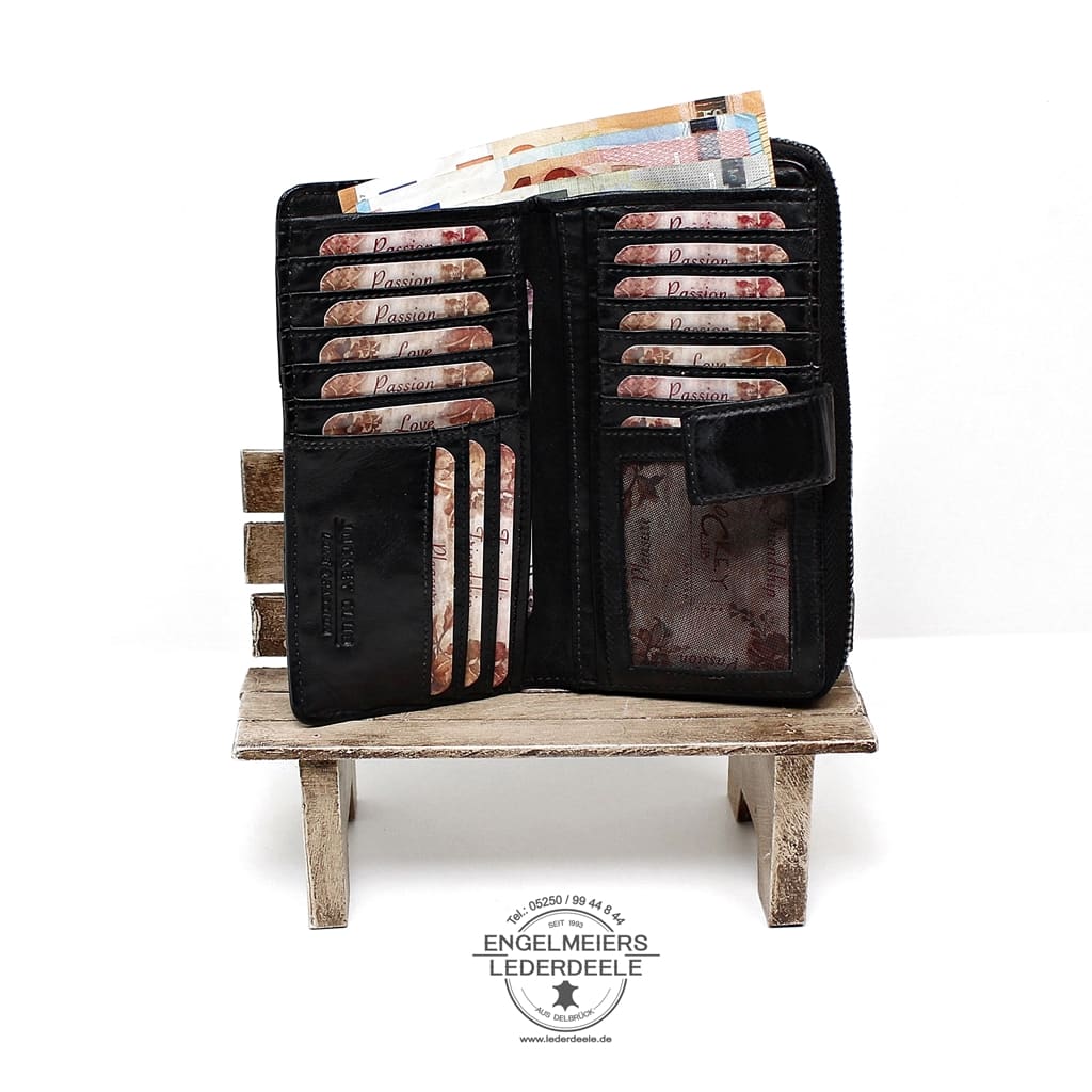 Portemonnaie Ziernieten groß Jockey Club J-8252-01-3 Damen Portemonnaie Ziernieten groß Jockey Club schwarz Produktansicht