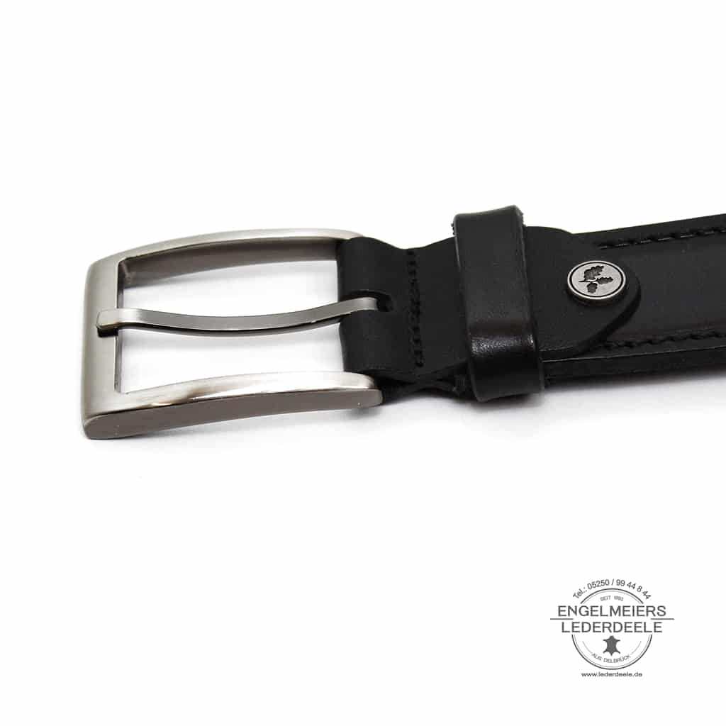 GB- Derry-schwarz- 4 Herrengürtel Derry Green Belts schwarz Schließe
