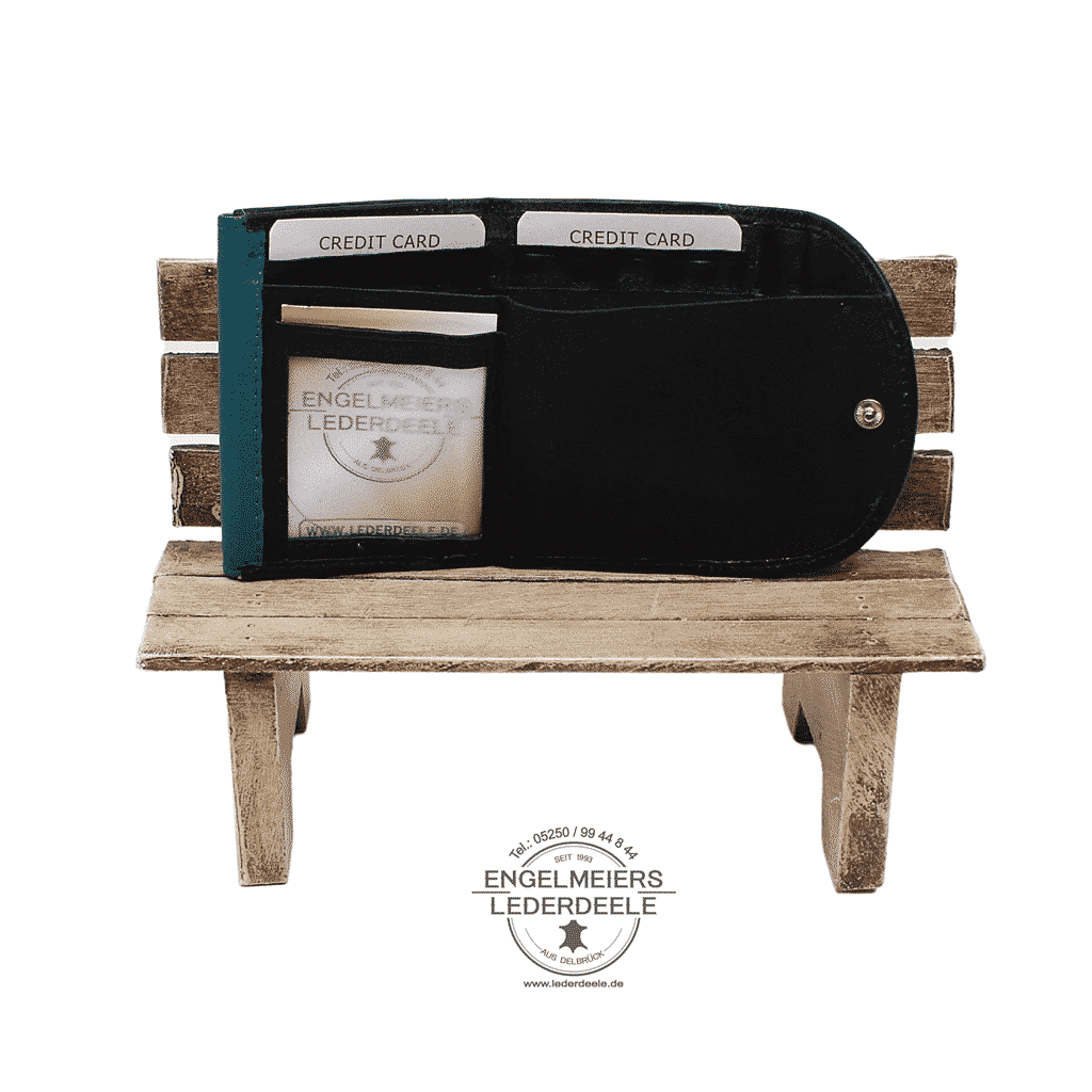 J- 1435-99-schwarz-petrol- 4 kleine Geldbörse Jockey Club schwarz/petrol Produktansicht