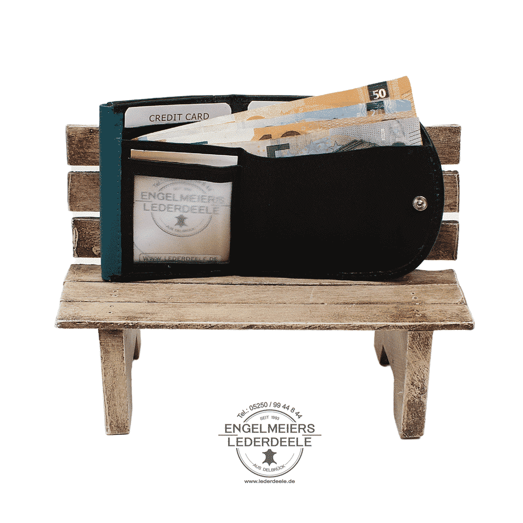 J- 1435-99-schwarz-petrol- 5 kleine Geldbörse Jockey Club schwarz/petrol Produktansicht