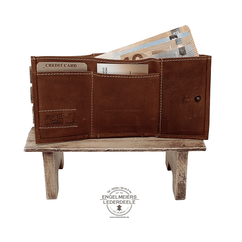 J- 8224-25- 9 kleine Wickelbörse Jockey Club cognac Produktansicht