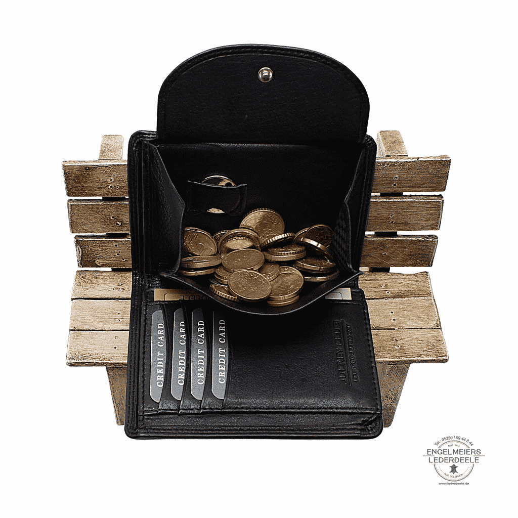 Jockey Club Portemonnaie- 8343-01- 4 Basic Portemonnaie RFID Hochformat Jockey Club schwarz Produktansicht