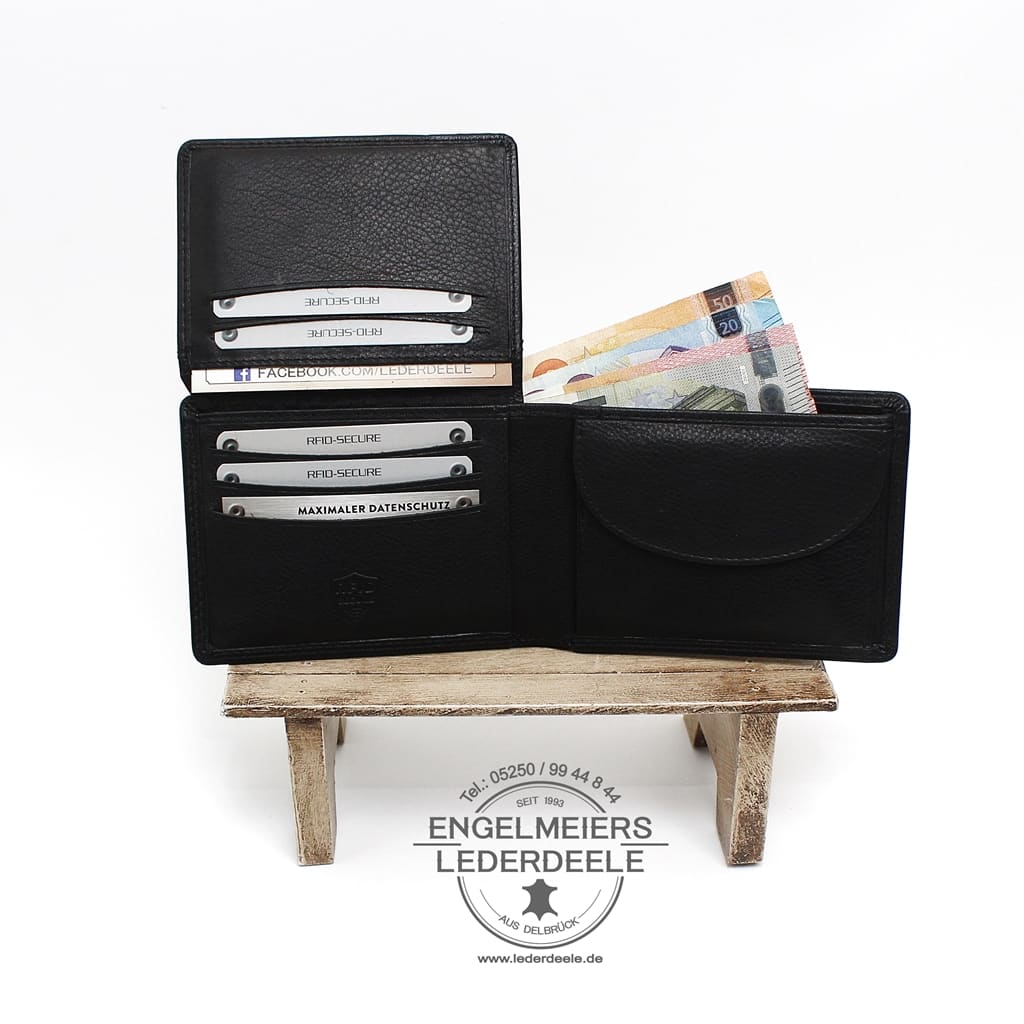 Jockey Club Portemonnaie- 8344-01-4 Basic Portemonnaie RFID Querformat Jockey Club schwarz Produktansicht