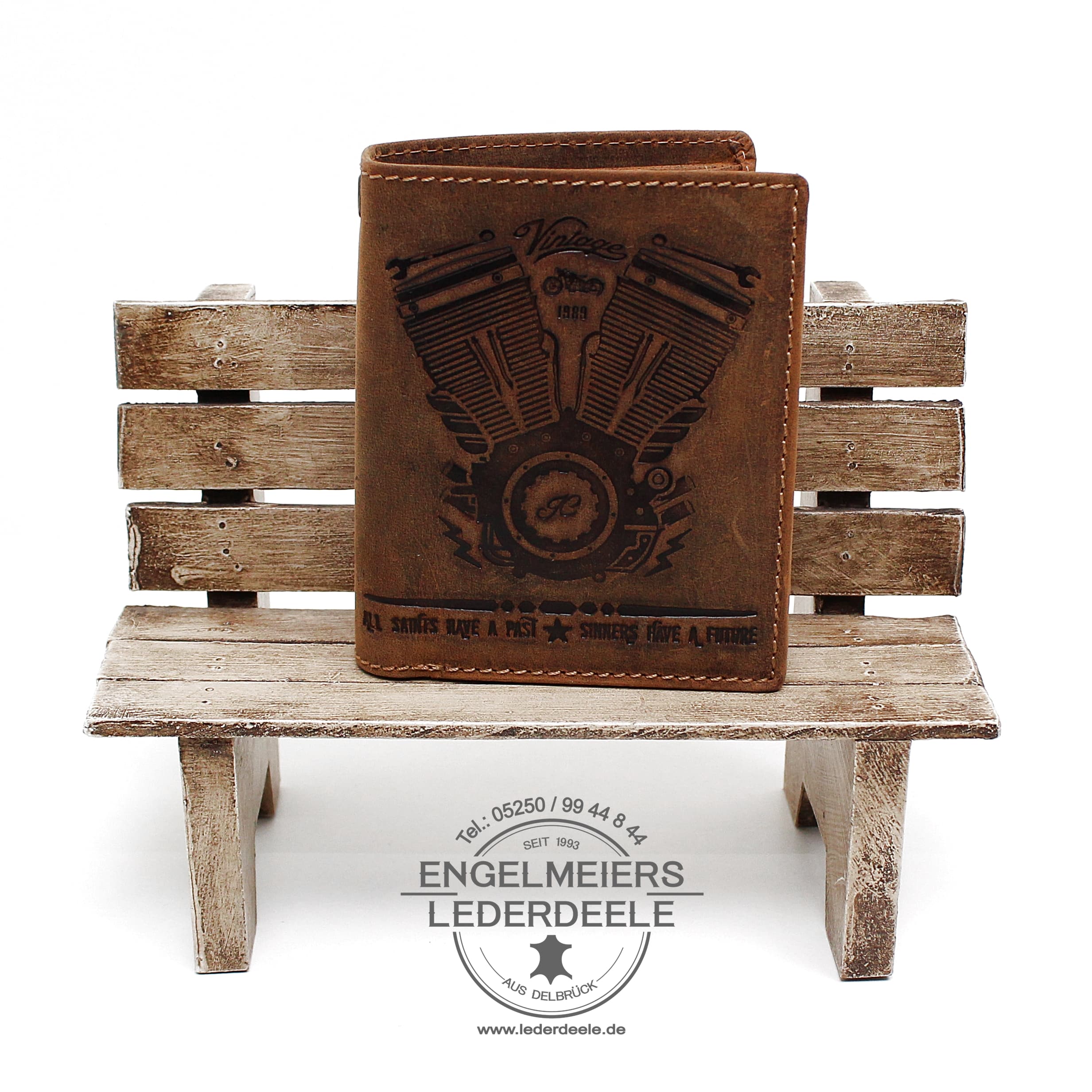 Jockey Club - 1853-25-1 Portemonnaie V-Motor Hochformat cognac Jockey Club Produktansicht