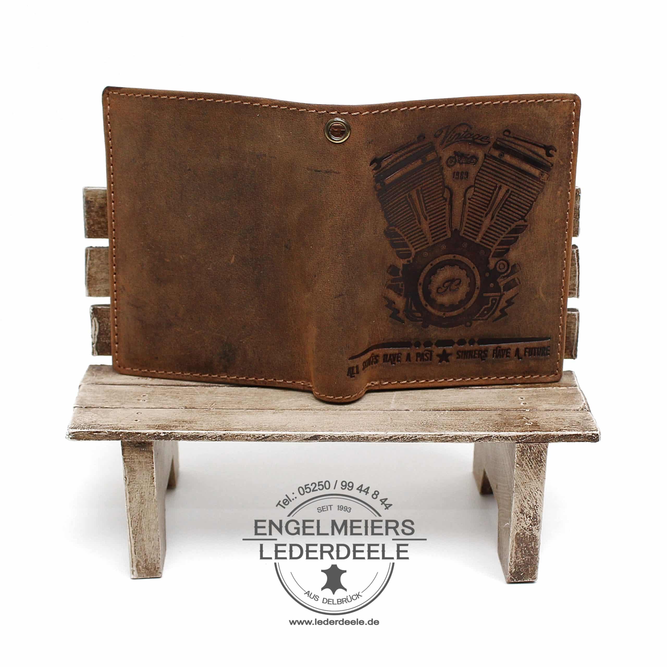 Jockey Club - 1853-25-2 Portemonnaie V-Motor Hochformat cognac Jockey Club Produktansicht