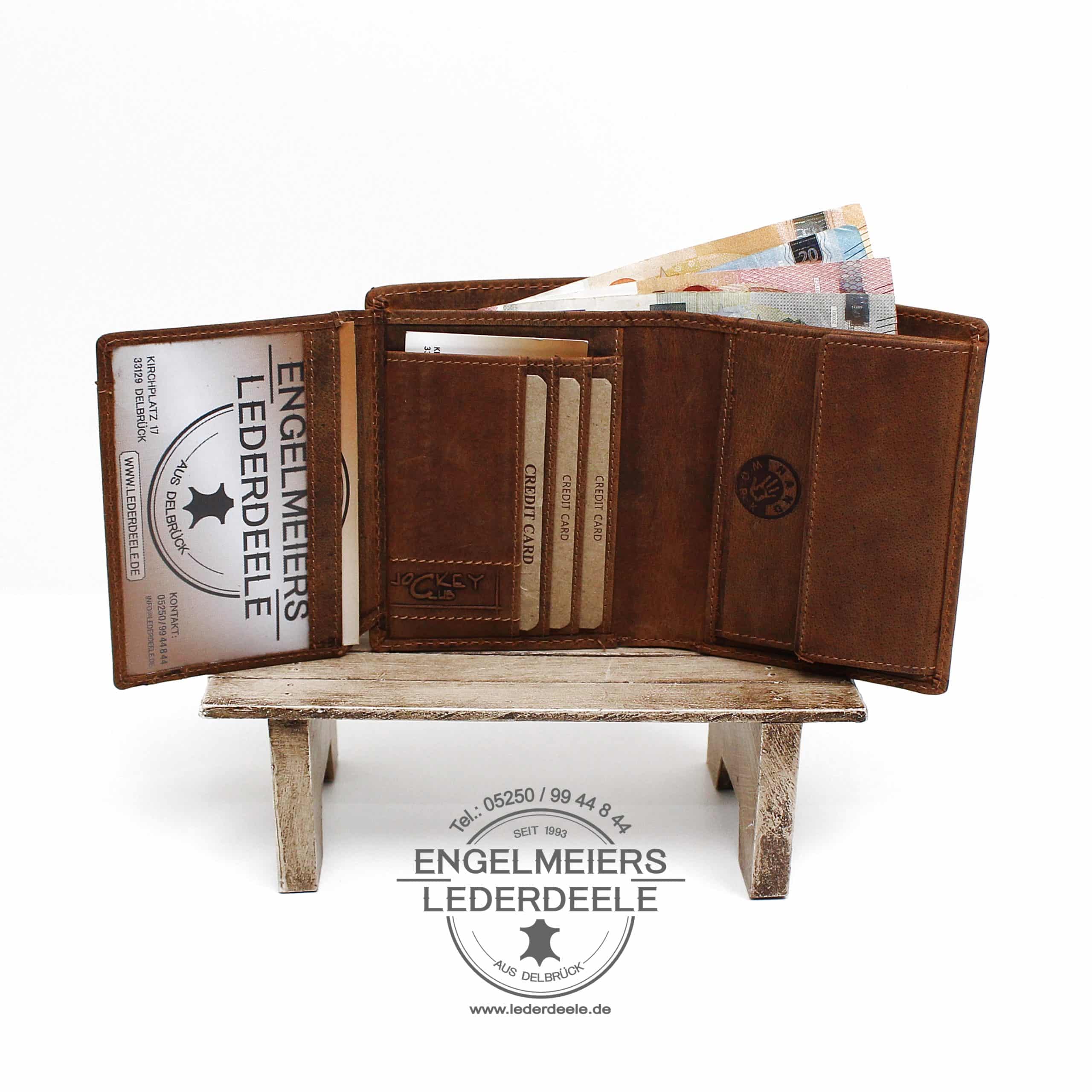 Jockey Club - 1853-25-4 Portemonnaie V-Motor Hochformat cognac Jockey Club Produktansicht