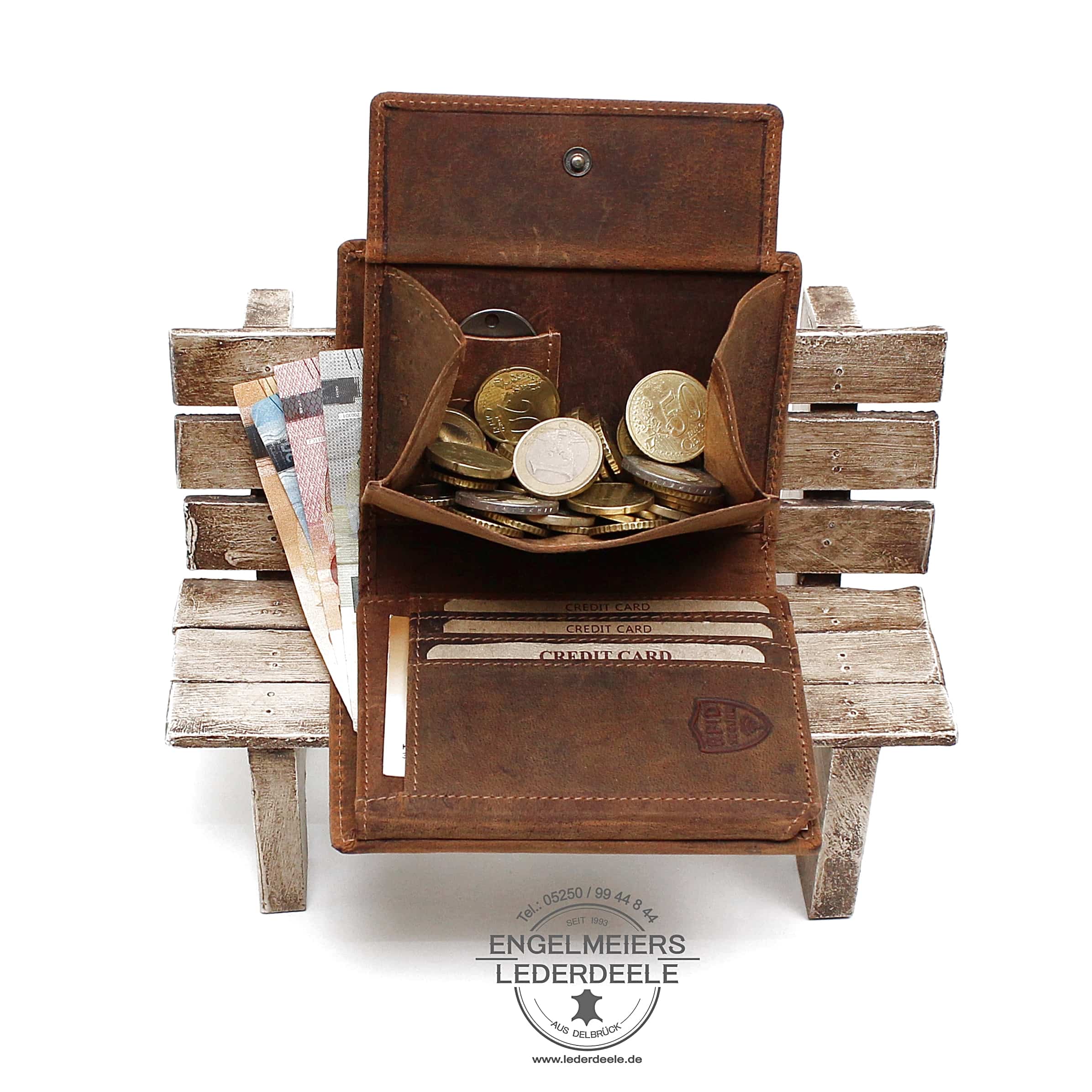 Jockey Club - 1853-25-5 Portemonnaie V-Motor Hochformat cognac Jockey Club Produktansicht