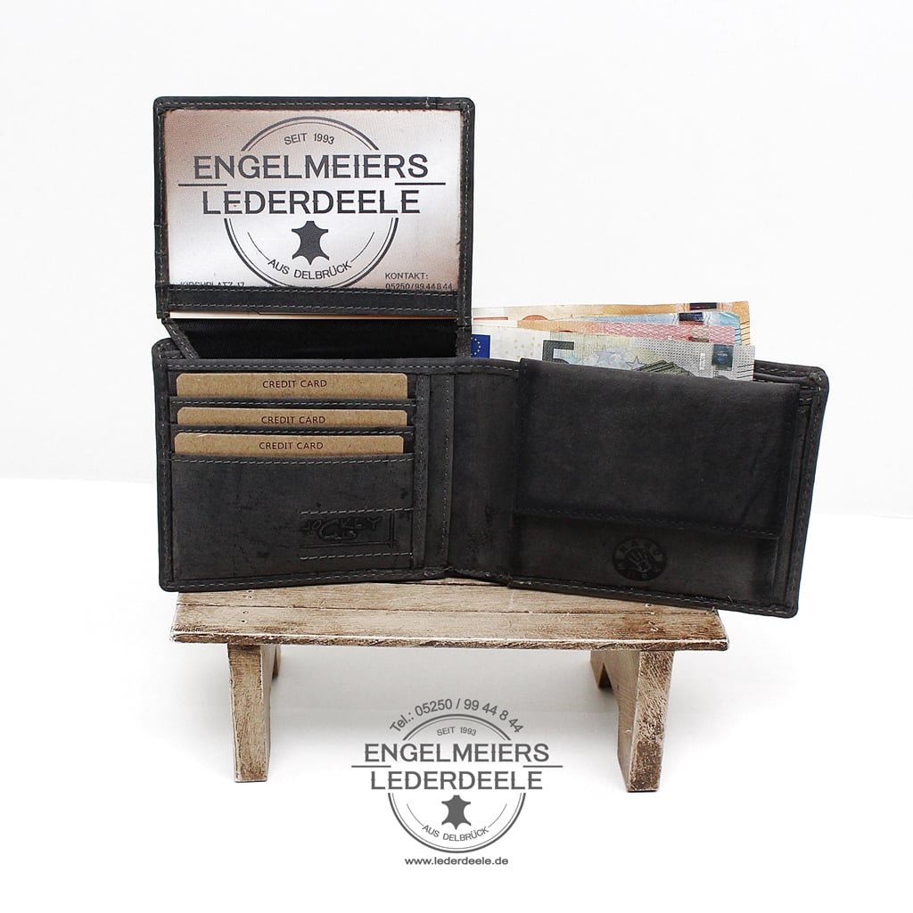 Jockey Club - 1854-34- 4 Portemonnaie V-Motor Querformat grau Jockey Club Produktansicht