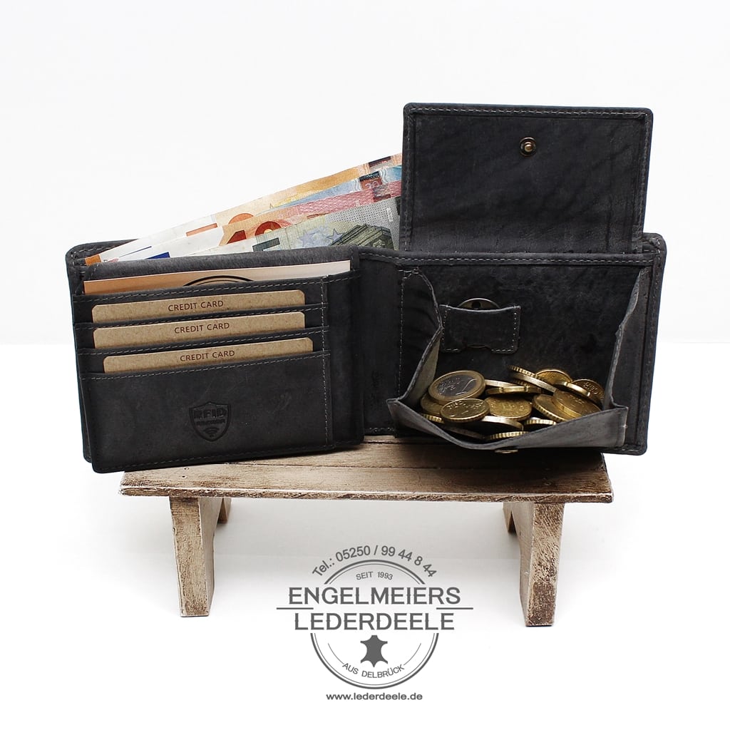 Jockey Club - 1854-34- 5 Portemonnaie V-Motor Querformat grau Jockey Club Produktansicht