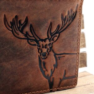 Hirsch Portemonnaie Jockey Club cognac Detailaufnahme
