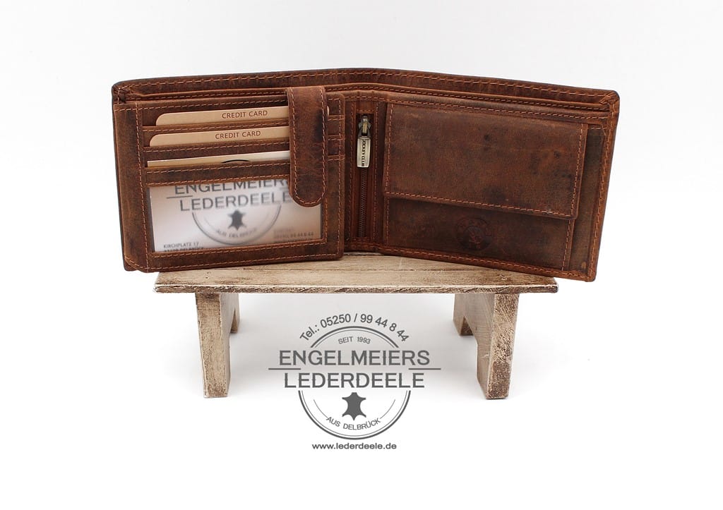 Riegelbörse Hecht Jockey Club cognac Produktansicht