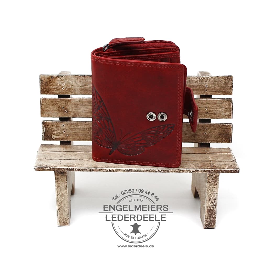 Jockey Club - 1553-Rot- 2 Damenbörse Schmetterling midi Jockey Club rot Produktansicht