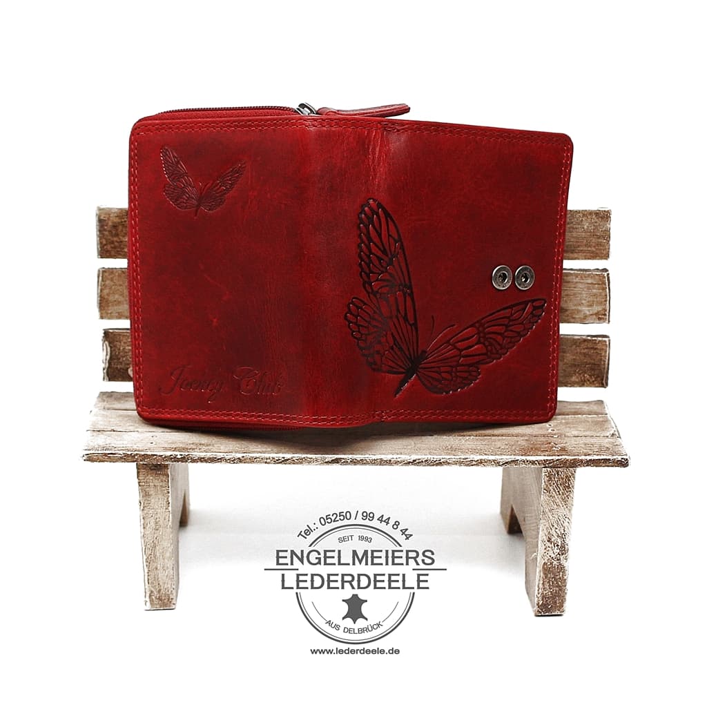 Jockey Club - 1553-Rot- 4 Damenbörse Schmetterling midi Jockey Club rot Produktansicht