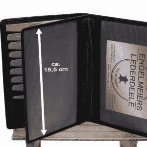 Ausweisetui Brieftasche Jockey Club schwarz Detailaufnahme