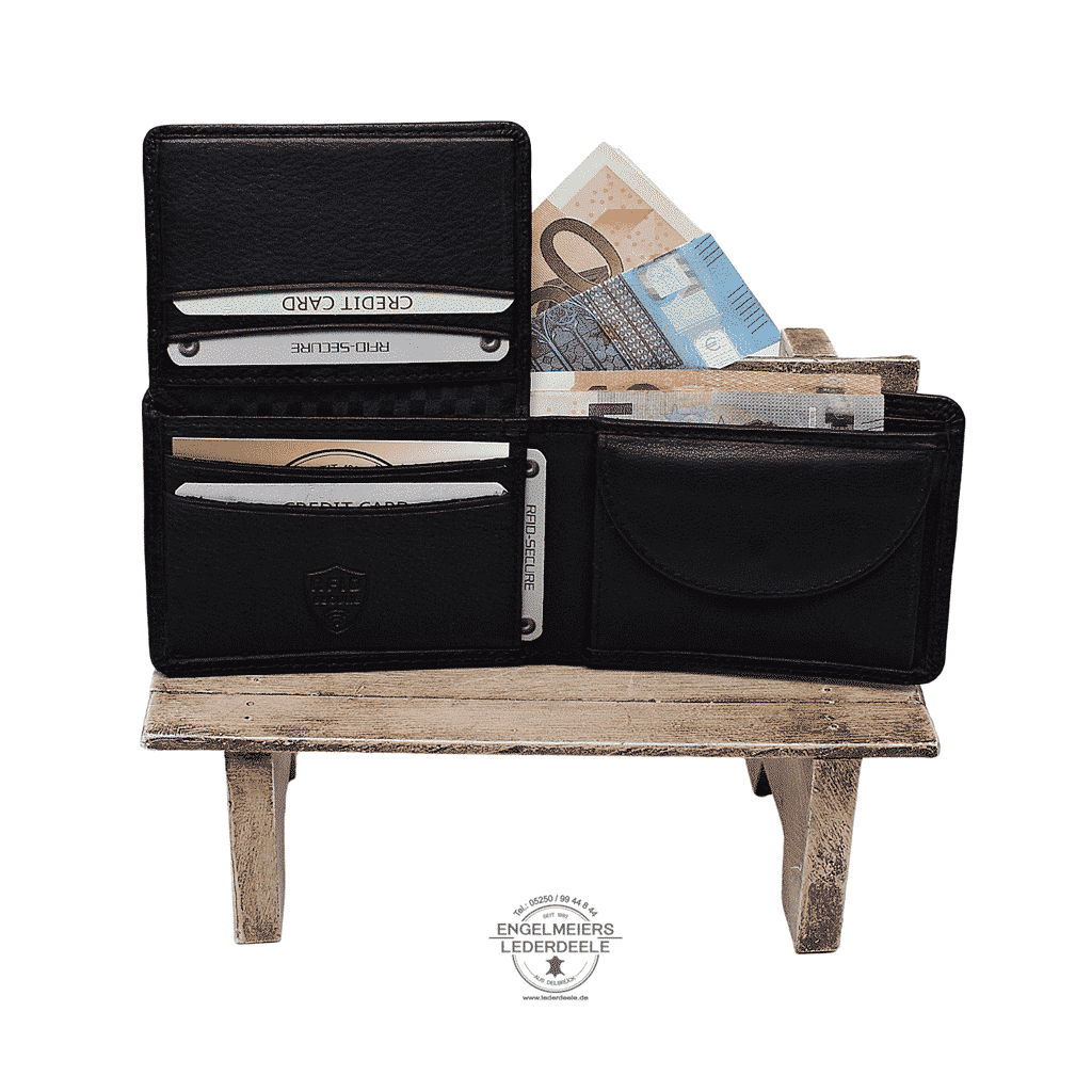 Jockey Club - 8347-01- 4 Basic Portemonnaie RFID midi Querformat Jockey Club schwarz Produktansicht