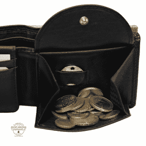 Basic Portemonnaie RFID midi Querformat Jockey Club schwarz Detailaufnahme