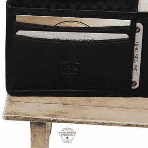 Basic Portemonnaie RFID midi Querformat Jockey Club schwarz Detailaufnahme